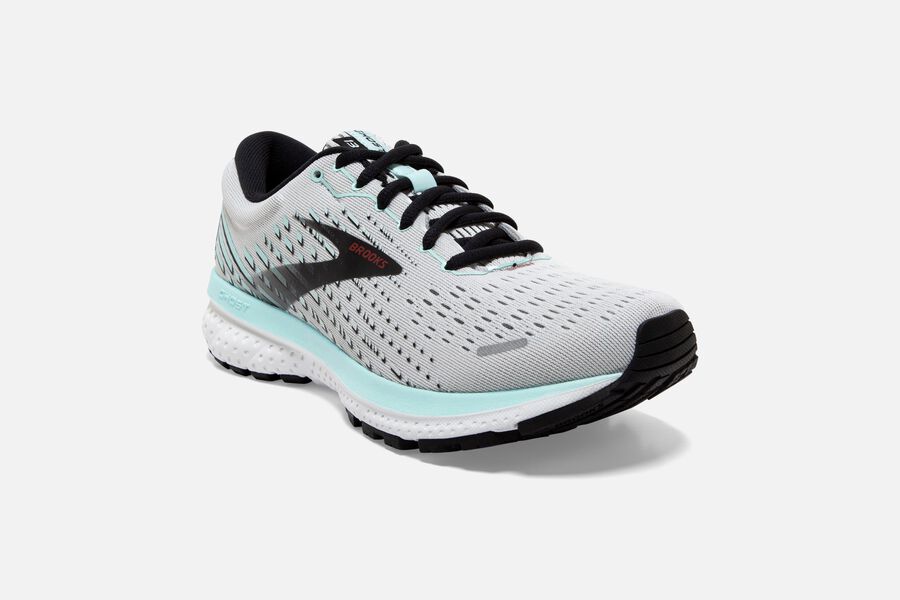 Brooks Ghost 13 Road Running Shoes - Womens - White/Black - ZL2957403